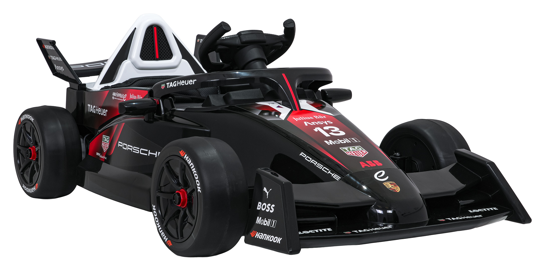 Elektryczny bolid dziecięcy Porsche Formula E 12V, czerwony, z pilotem 2,4 GHz – zdjęcie 4