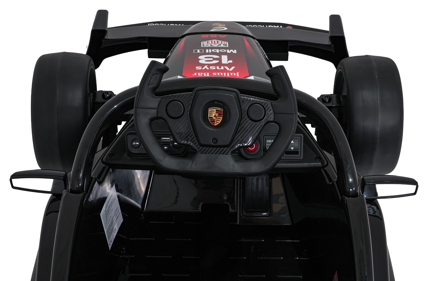 Elektryczny bolid dziecięcy Porsche Formula E 12V, czerwony, z pilotem 2,4 GHz – zdjęcie 12