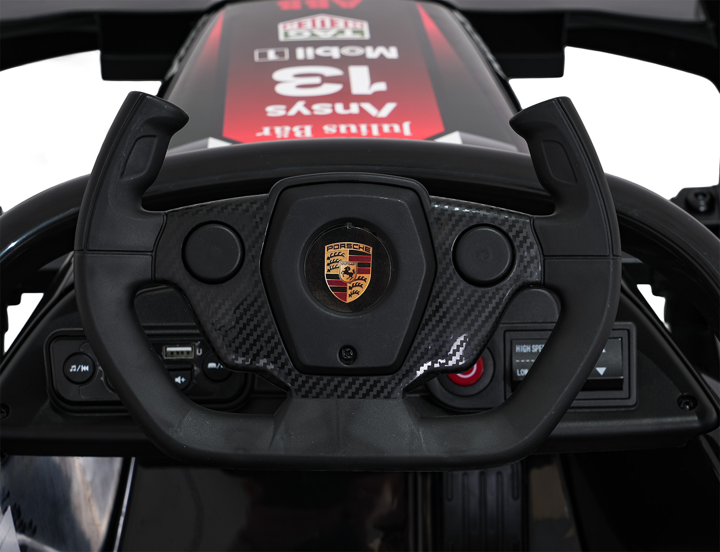 Elektryczny bolid dziecięcy Porsche Formula E 12V, czerwony, z pilotem 2,4 GHz – zdjęcie 13