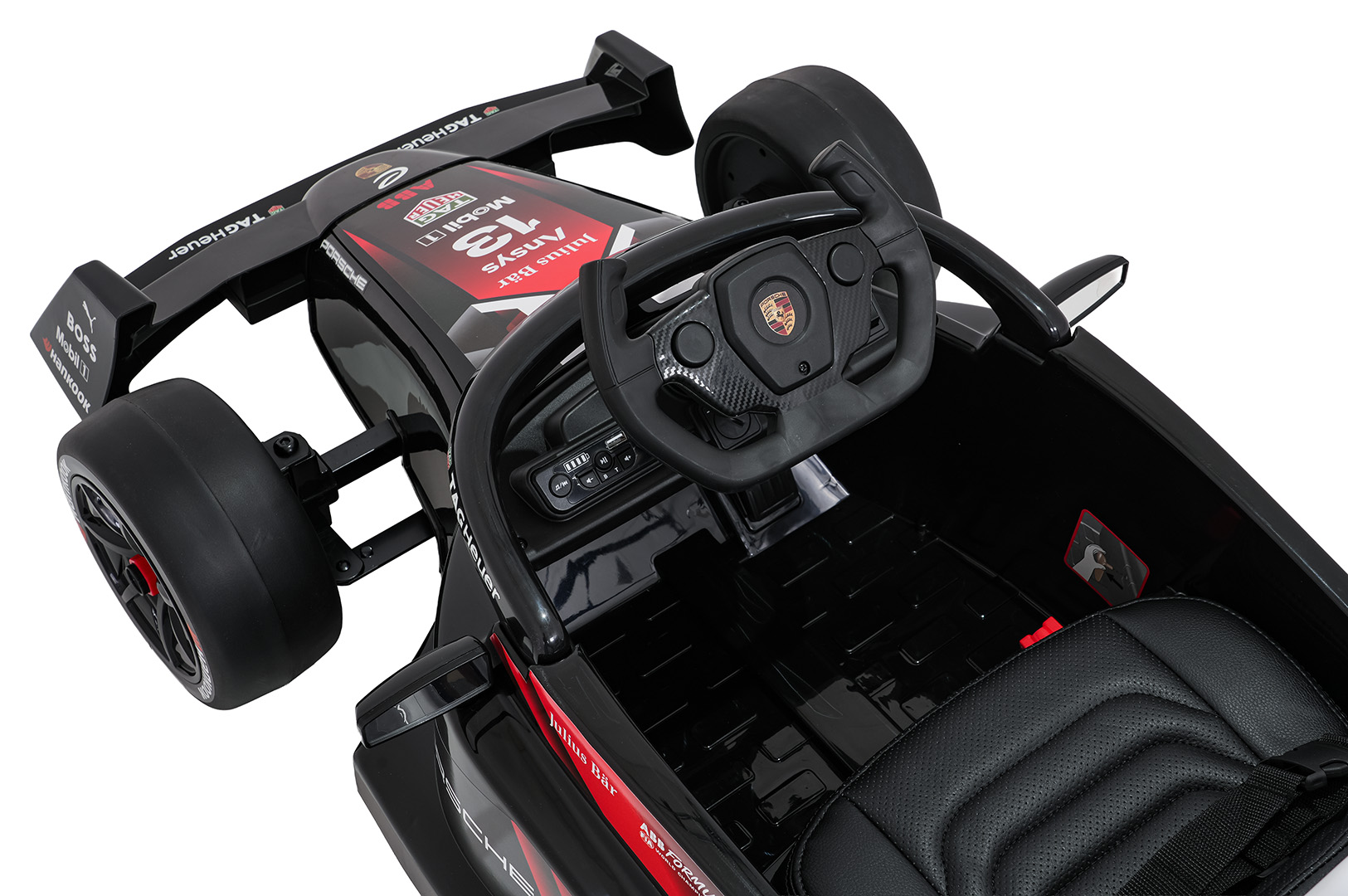 Elektryczny bolid dziecięcy Porsche Formula E 12V, czerwony, z pilotem 2,4 GHz – zdjęcie 11